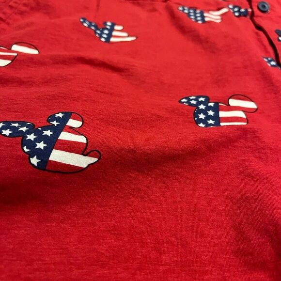 Disney Size XL Americana Patriotic Romper Mickey Mouse Jumpsuit Red 100% Cotton - Picture 2 of 12